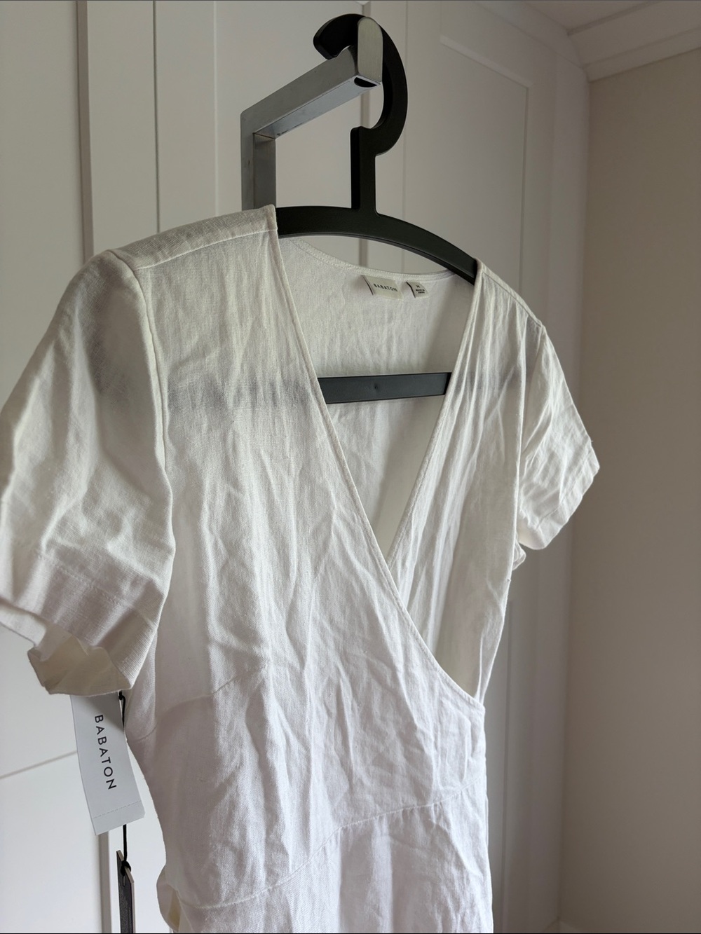 Aritzia Linen Wrap Midi Dress - White - Picture 9 of 11